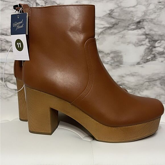 Womens Maisie Clog Ankle Boots Booties Cognac - Picture 2 of 3